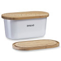 Caja de pan de melamina con tapa de bambú (BW248)